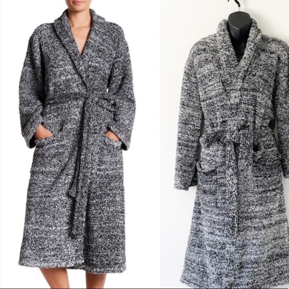 Barefoot Dreams Other - Barefoot Dreams Cozy Chic Gray Robe Black White 2